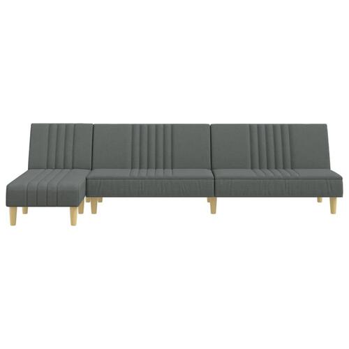 Sovesofa med chaiselong 255x140x70 cm stof mørkegrå
