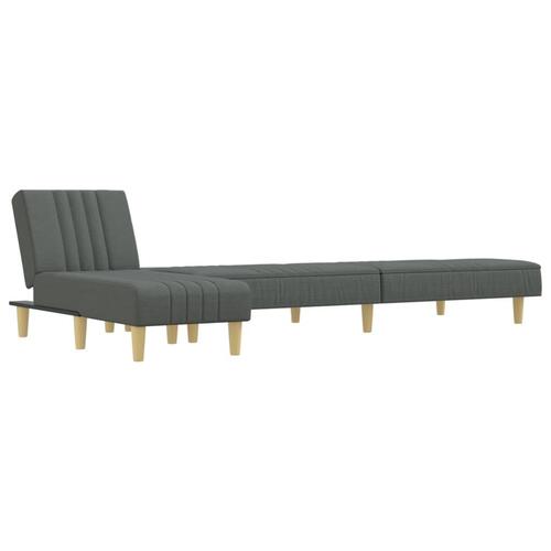 Sovesofa med chaiselong 255x140x70 cm stof mørkegrå