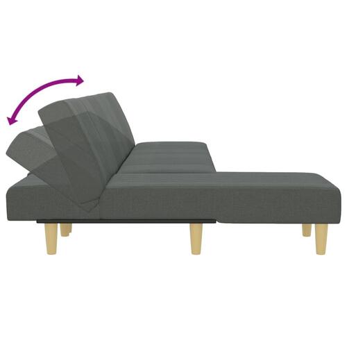Sovesofa med chaiselong 255x140x70 cm stof mørkegrå