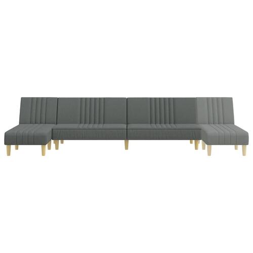 Sovesofa med chaiselong 255x140x70 cm stof mørkegrå