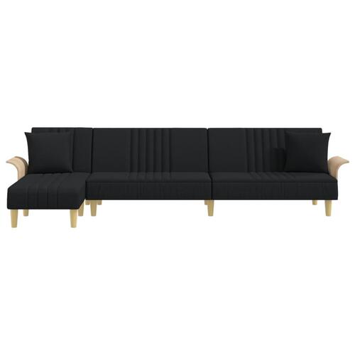 Sovesofa med chaiselong 279x140x70 cm stof sort