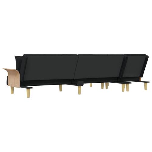 Sovesofa med chaiselong 279x140x70 cm stof sort