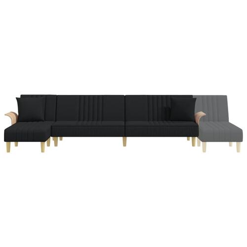 Sovesofa med chaiselong 279x140x70 cm stof sort