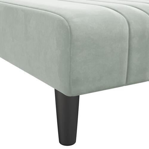 Sovesofa med chaiselong 260x140x70 cm velour lysegrå