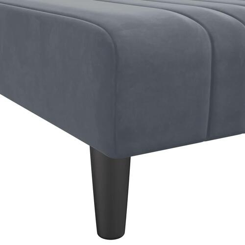 Sovesofa med chaiselong 260x140x70 cm velour mørkegrå