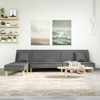 Sovesofa med chaiselong 255x140x70 cm stof mørkegrå