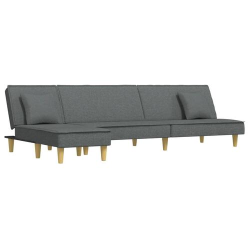 Sovesofa med chaiselong 255x140x70 cm stof mørkegrå