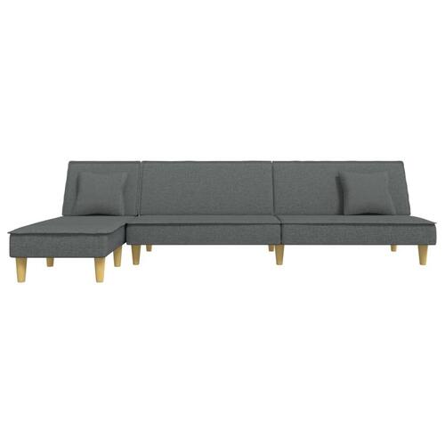 Sovesofa med chaiselong 255x140x70 cm stof mørkegrå
