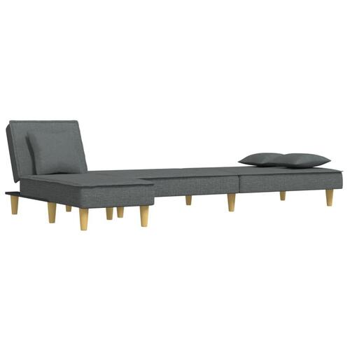 Sovesofa med chaiselong 255x140x70 cm stof mørkegrå