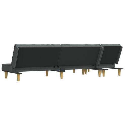 Sovesofa med chaiselong 255x140x70 cm stof mørkegrå