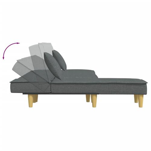 Sovesofa med chaiselong 255x140x70 cm stof mørkegrå