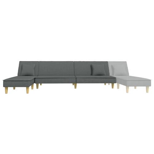 Sovesofa med chaiselong 255x140x70 cm stof mørkegrå