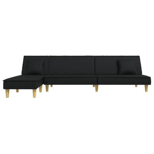 Sovesofa med chaiselong 255x140x70 cm stof sort