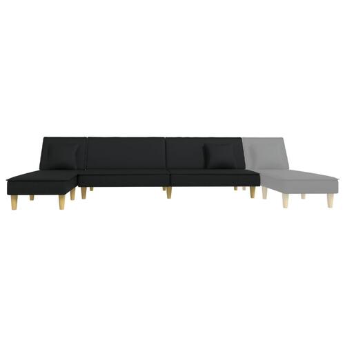 Sovesofa med chaiselong 255x140x70 cm stof sort
