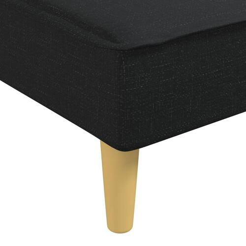Sovesofa med chaiselong 255x140x70 cm stof sort