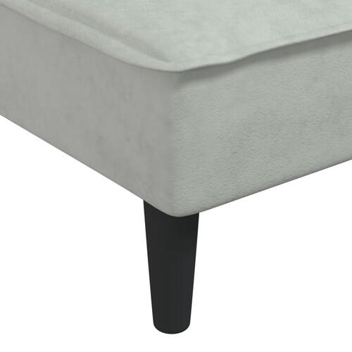 Sovesofa med chaiselong 255x140x70 cm velour lysegrå