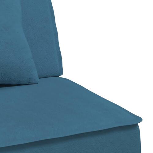 Sovesofa med chaiselong 255x140x70 cm velour blå