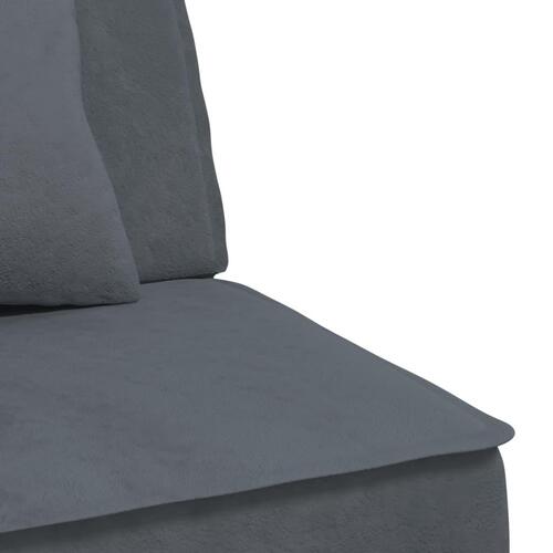 Sovesofa med chaiselong 255x140x70 cm velour mørkegrå