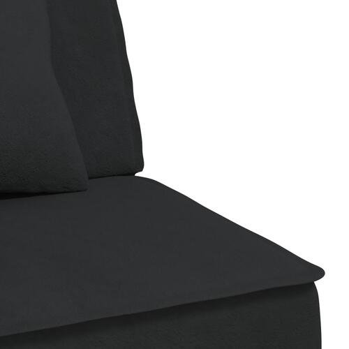 Sovesofa med chaiselong 255x140x70 cm velour sort