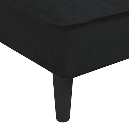Sovesofa med chaiselong 255x140x70 cm velour sort