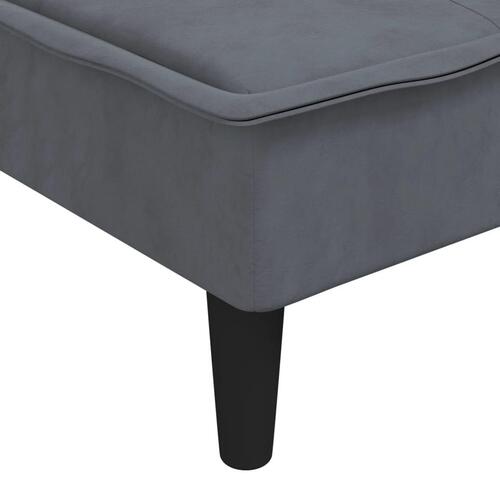 Sovesofa med chaiselong 255x140x70 cm velour mørkegrå