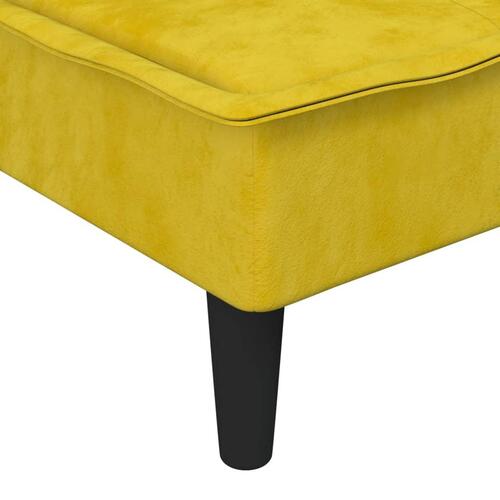 Sovesofa med chaiselong 255x140x70 cm velour gul