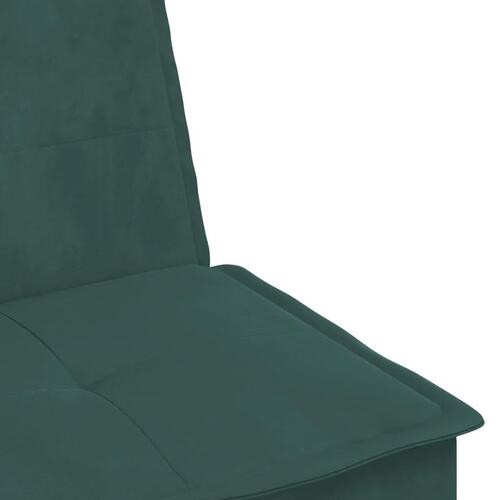Sovesofa med chaiselong 255x140x70 cm velour mørkegrøn