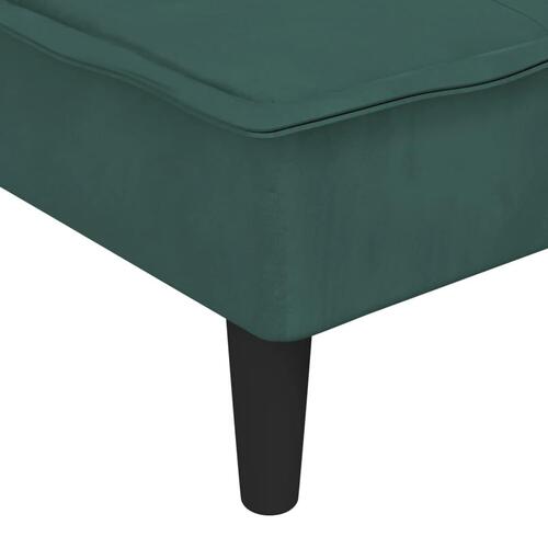 Sovesofa med chaiselong 255x140x70 cm velour mørkegrøn
