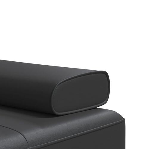 Sovesofa med chaiselong 255x140x70 cm kunstlæder sort