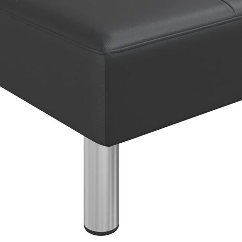 Sovesofa med chaiselong 255x140x70 cm kunstlæder sort