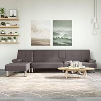 Sovesofa med chaiselong 255x140x70 cm kunstlæder grå