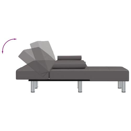 Sovesofa med chaiselong 255x140x70 cm kunstlæder grå