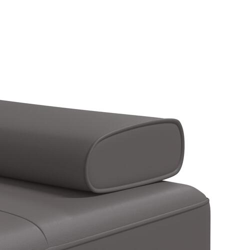 Sovesofa med chaiselong 255x140x70 cm kunstlæder grå