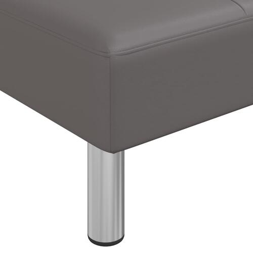 Sovesofa med chaiselong 255x140x70 cm kunstlæder grå