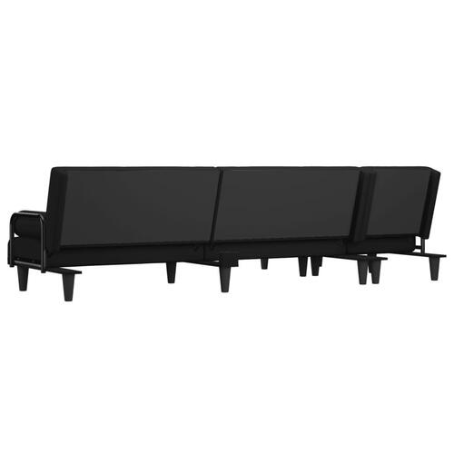 Sovesofa med chaiselong 260x140x70 cm stof sort