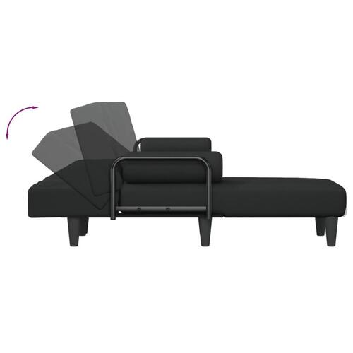 Sovesofa med chaiselong 260x140x70 cm stof sort