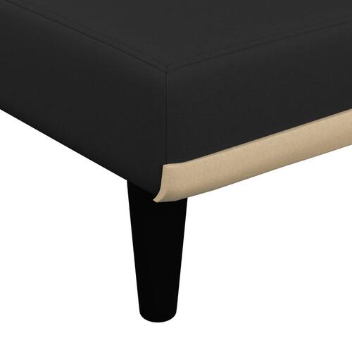 Sovesofa med chaiselong 260x140x70 cm stof sort