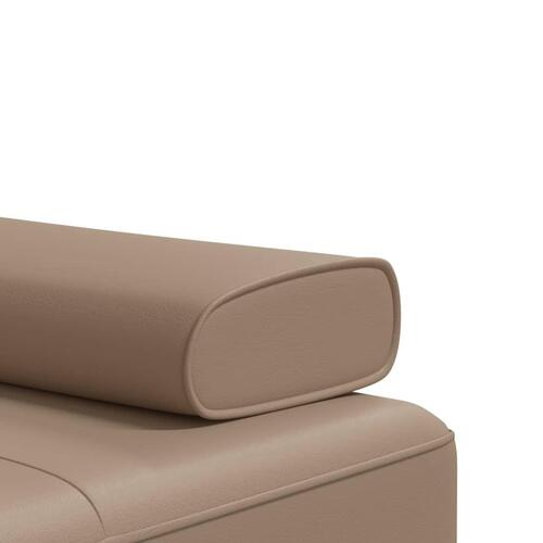Sovesofa med chaiselong 255x140x70 cm kunstlæder cappuccinofarvet