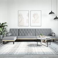 Sovesofa med chaiselong 260x140x70 cm stof lysegrå