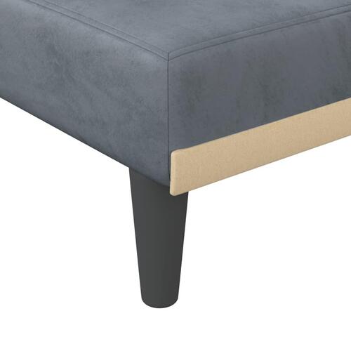 Sovesofa med chaiselong 271x140x70 cm velour mørkegrå