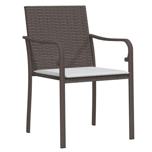 Havestole med hynder 4 stk. 56x59x84 cm polyrattan brun