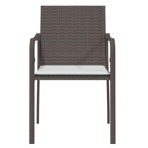 Havestole med hynder 4 stk. 56x59x84 cm polyrattan brun