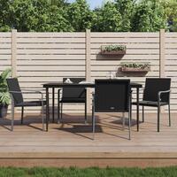 Havestole med hynder 4 stk. 56x59x84 cm polyrattan sort