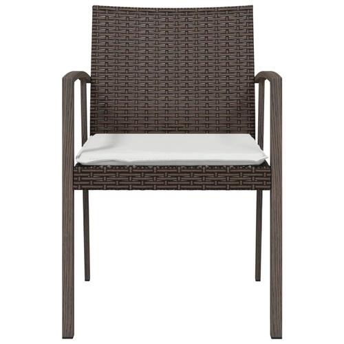 Havestole med hynder 6 stk. 56,5x57x83 cm polyrattan brun