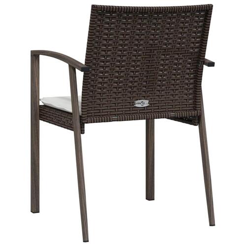 Havestole med hynder 6 stk. 56,5x57x83 cm polyrattan brun
