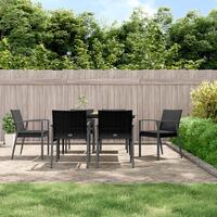 Havestole med hynder 6 stk. 56,5x57x83 cm polyrattan sort