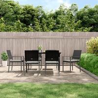 Havestole med hynder 6 stk. 54x62,5x89 cm polyrattan sort