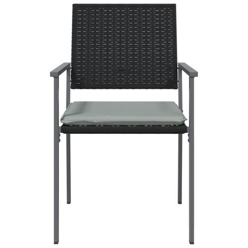Havestole med hynder 6 stk. 54x62,5x89 cm polyrattan sort