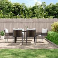Havestole med hynder 6 stk. 54x61x83 cm polyrattan brun