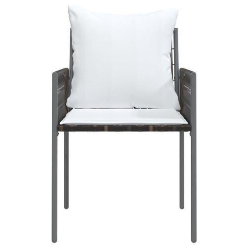 Havestole med hynder 6 stk. 54x61x83 cm polyrattan brun